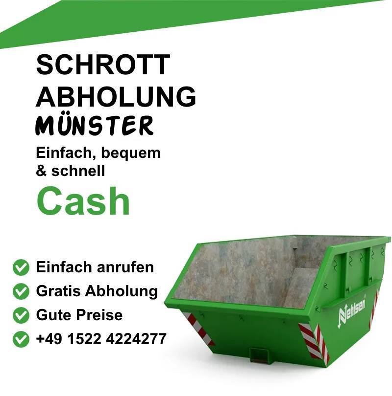 Schrottankauf Münster
Altmetallankauf in Münster
Schrotthandel Münster
Schrottabholung Münster